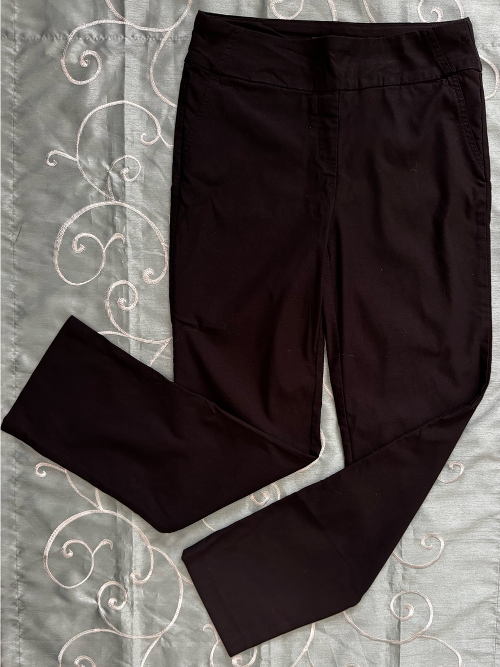 Hilary Radley Black Straight Leg Pull-on Ponte Pants